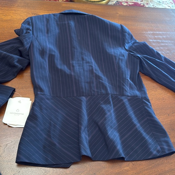 Liz Claiborne Suits New 2 Piece Coat & Pants Size 10 Stripe About Town Business - Picture 11 of 17